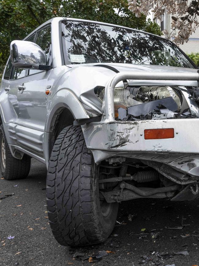 Damage to a second car involved in the crash.