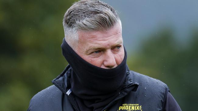 WELLINGTON, NEW ZEALAND - MARCH 29: Coach Ufuk Talay looks on during a Wellington Phoenix A-League training session on March 29, 2023 in Wellington, New Zealand. (Photo by Hagen Hopkins/Getty Images)