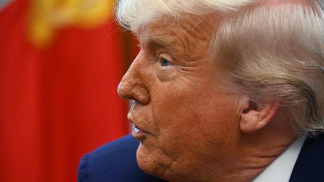 US President Donald Trump speaks about the Golden Dome missile defense shield, in the Oval Office of the White House on May 20, 2025, in Washington, DC. (Photo by Jim WATSON / AFP)