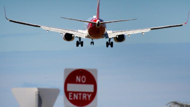 MELBOURNE, AUSTRALIA - NewsWire Photos FEBRUARY 25, 2021: A QANTAS plane comes in to land at Melbourne Airport (Tullamarine). Picture: NCA NewsWire / Andrew Henshaw