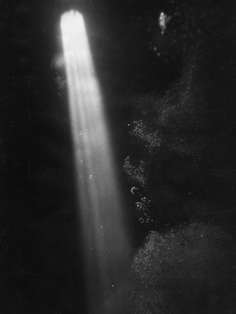 Light penetrates the limestone cave sinkhole The Shaft.