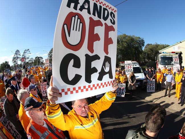 Meredith CFA volunteer firefighter Robert Cooke (front). Picture: Glenn Ferguson