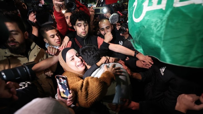 Palestinian prisoners were released by Israel as part of a week-long ceasefire late last year in exchange for more than 100 hostages taken on October 7. Picture: Atef Safadi/Shutterstock/WSJ