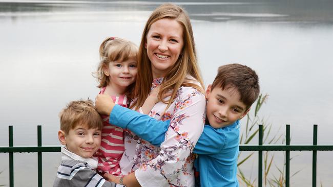 Pride of Australia nomination - mother of 3 Michelle Heaton-Armstrong started 'Fight on the Beaches' after her father died of cancer. She and her committee are raising money for cancer research and last year one event raised $100,000. Pic of Michelle and her kids Charlie, 9, Oliver, 7, and Isobel, 2.