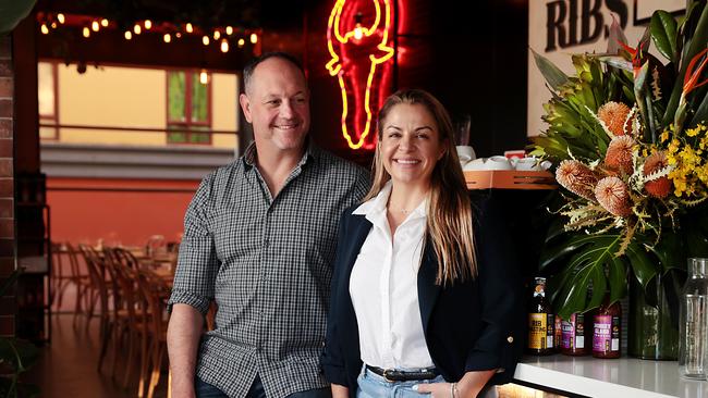 Owners of the famous Hurricane’s, Laura and Craig Goldberg, in Pyrmont. Picture: Jane Dempster