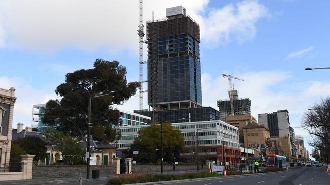 The Adelaidean tower will be 135m high once completed. Picture: Tricia Watkinson