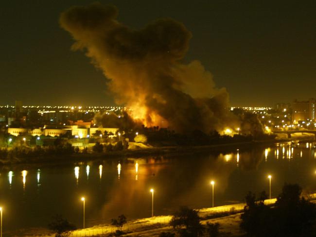 The view from within ... air strikes on Baghdad in March 2003.