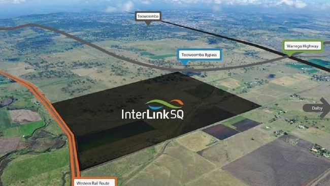 InterLinkSQ aerial shot. Charlton Wellcamp enterprise area. Photo Contributed