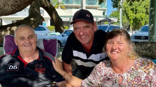 Colin and Sharon Matthews with son Karl for Father's Day 2023 at Cotton Tree.