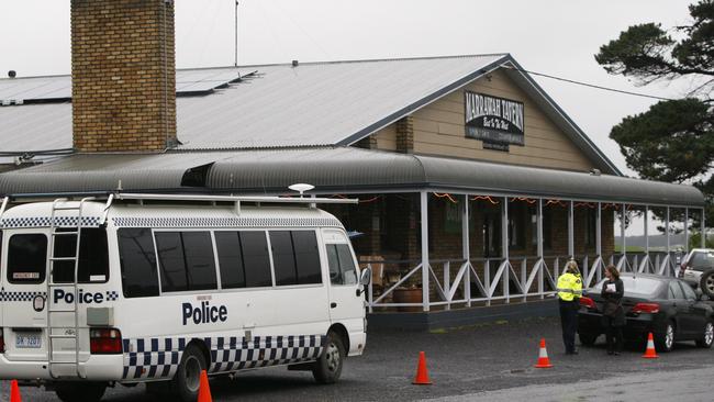 Marrawah Tavern shooting, police at the scene, July 2013. Picture: Chris Kidd.