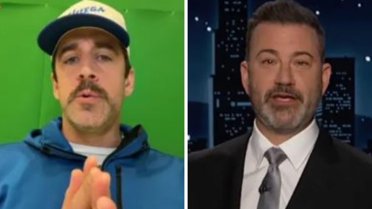 Aaron Rodgers and Jimmy Kimmel.
