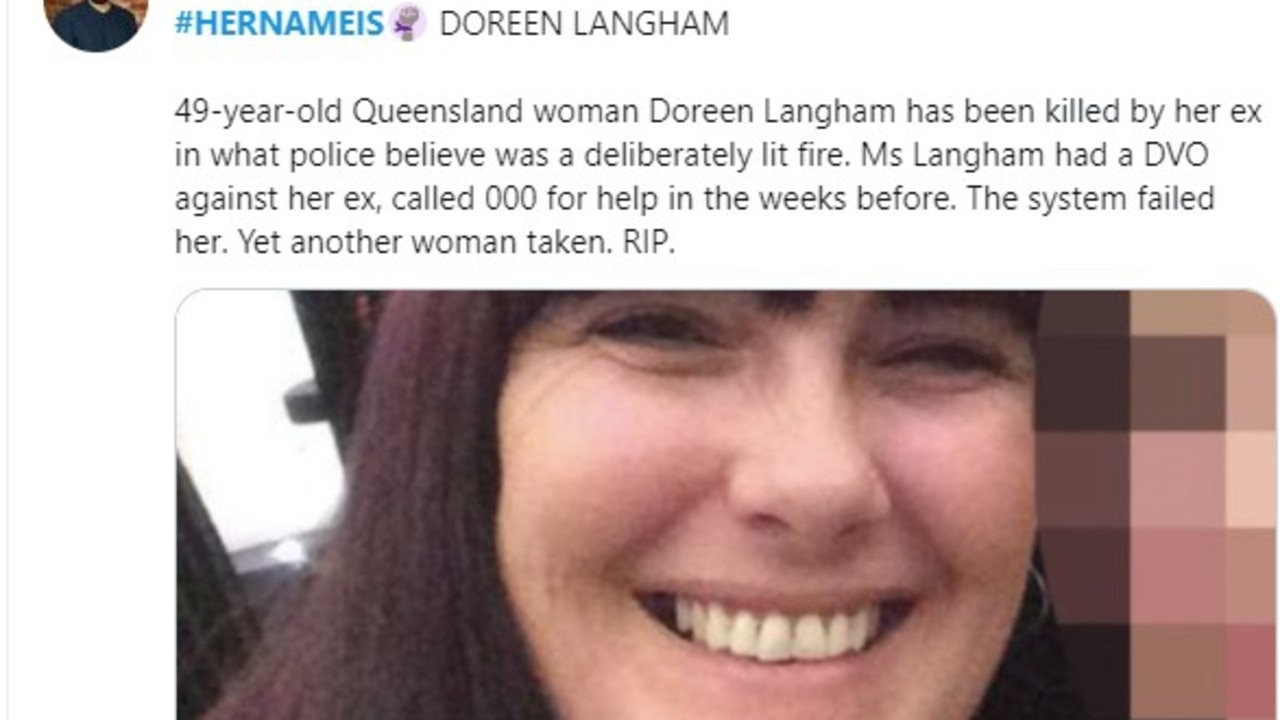Police admitted they didn’t protect Doreen Langham (above) who was stalked and killed by her partner in an apparent murder-suicide.
