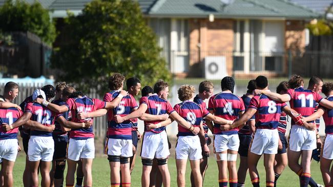 BSHS players before the game BSHS v The Southport School. Saturday July 29, 2023. Picture John Gass