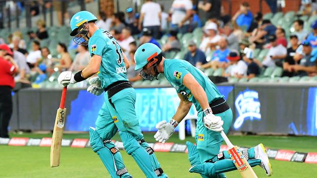 Heat pair Marnus Labuschagne (left) and Chris Lynn hope to fire against the Melbourne Renegades. Picture: Mark Brake/Getty Images