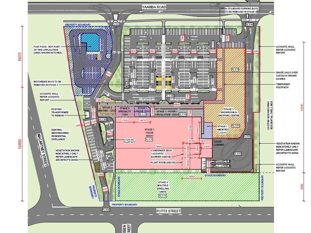 Proposed site plan for the former Bunnings Warehouse site. Photos: ThomsonAdsett architecture