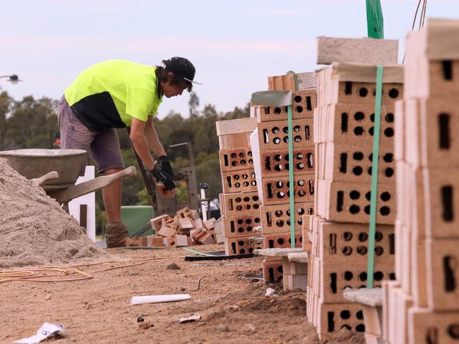 Blake Taylor on a construction site at North Lakes  Pic Glenn Barnes