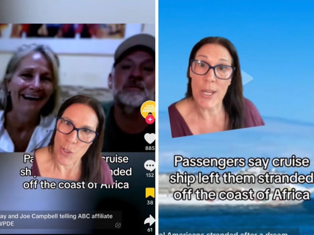 Cruiser and TikToker Candi Thomas unleashed in a TikTok, saying the passengers were in the wrong for failing to make the ship on time. Picture: TikTok/iamshopgirl