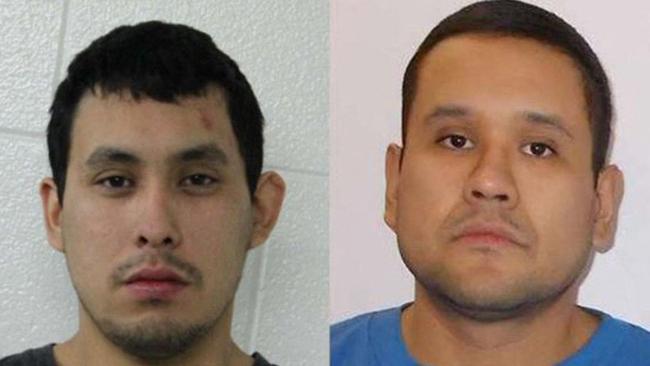 Damien and Myles Sanderson went on the run after a murderous crime spree. Picture: AFP