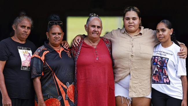 Andre Avery’s family gather to pay respects to the teenager who passed away in a car crash. From left to right: Raylene, Daniella, Barbara, Patria and Anne-Maree Avery. Picture: Sam Ruttyn