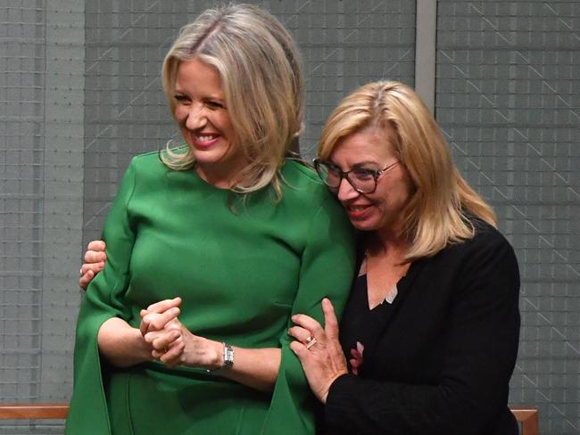 Chloe Shorten and domestic violence advocate Rosie Batty were in the house. Picture: AAP