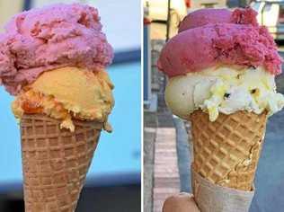 LICK AWAY: An ice cream cost $4 at Muzza's Milkbar in Evans Head and $7 in Byron Bay. And that's only the icecream. Picture: Susanna Freymark