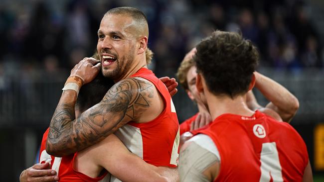 Buddy booted a goal. Photo by Daniel Carson/AFL Photos via Getty Images