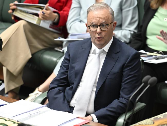 CANBERRA, AUSTRALIA  - NewsWire Photos - February 10, 2025: Prime Minister Anthony Albanese during Question Time at Parliament House in Canberra. Picture: NewsWire / Martin Ollman