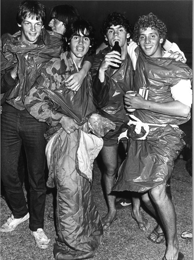 NYE celebrations in Torquay. From left Jason Sutherland, Cameron and Jason Michale and Daryn Perryman