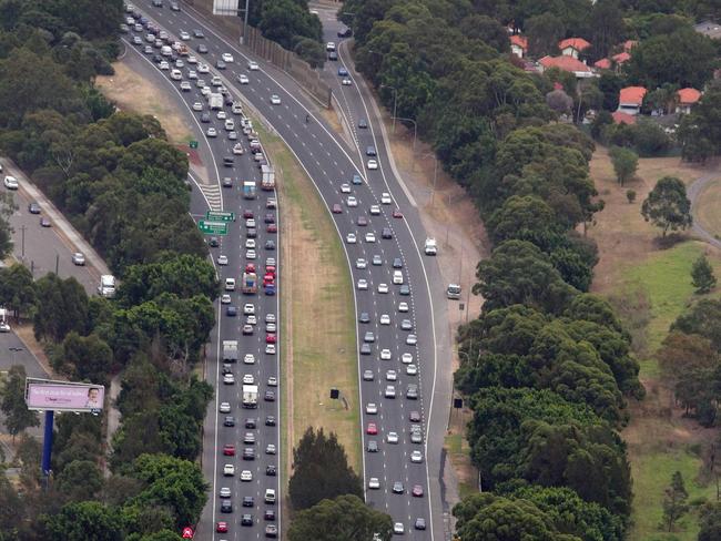 Traffic gridlock, as seen here on the M4, will be alleviated by the new road projects.