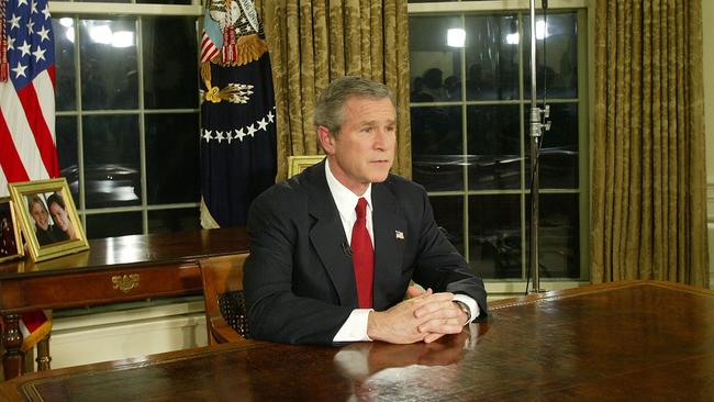 George W. Bush in the Oval Office in 2003. Picture: Getty Images.