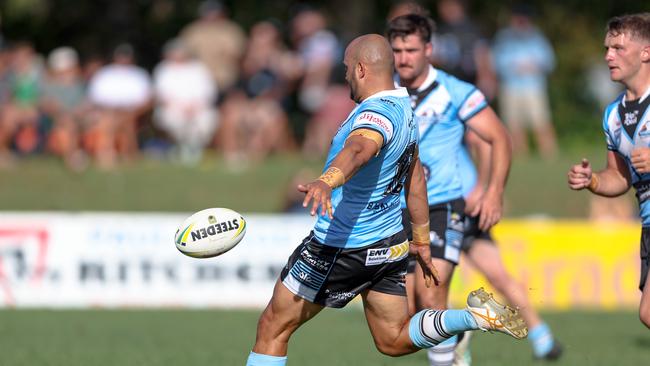 Tyrone Roberts caused Evans Head problems all day with his kicking. Picture: DC Sports Photography