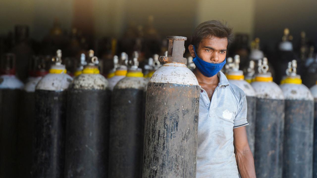 Oxygen supplies are running low in many parts of the nation. Picture: Noah Seelam / AFP