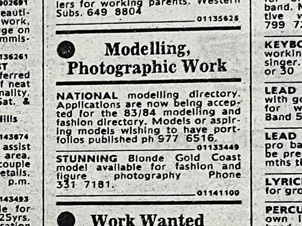 Historical ad placed in The Daily Telegraph on September 10, 1983, by the Darlinghurst victim.