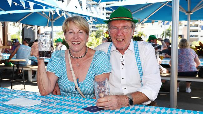 Helga Greiter and Dieter Greiter celebrate Oktoberfest at Hemmingway's Brewery. Picture: Brendan Radke