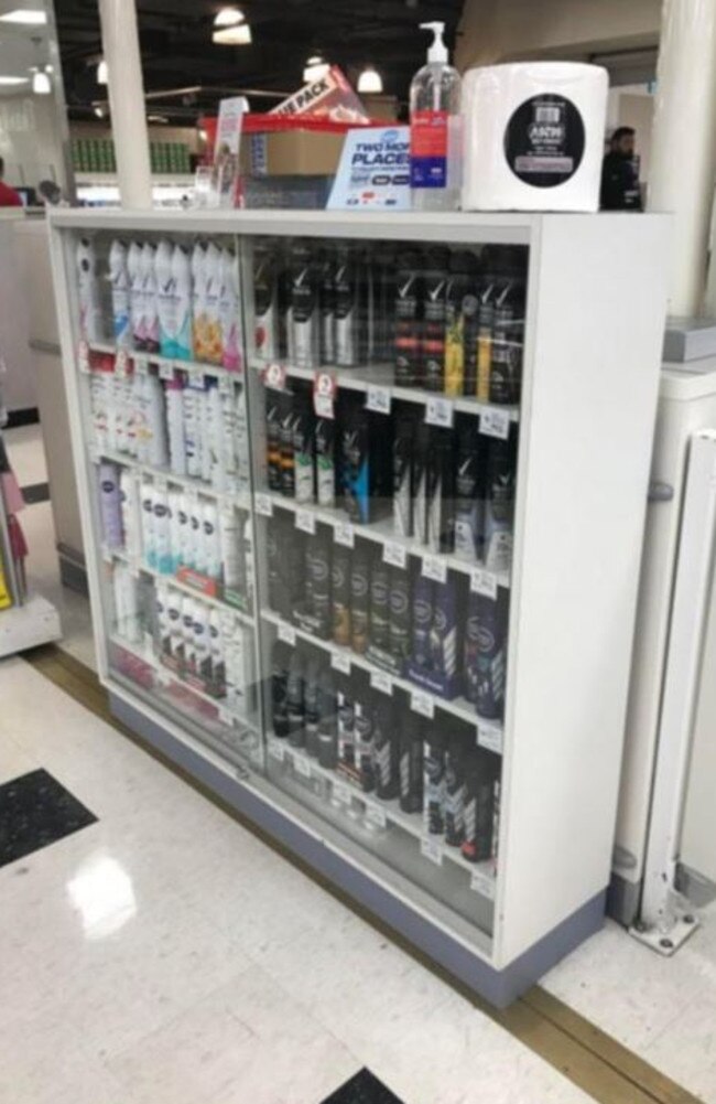 A Coles shopper in Brisbane shared a photo of the new locked cabinet to Reddit. Picture: