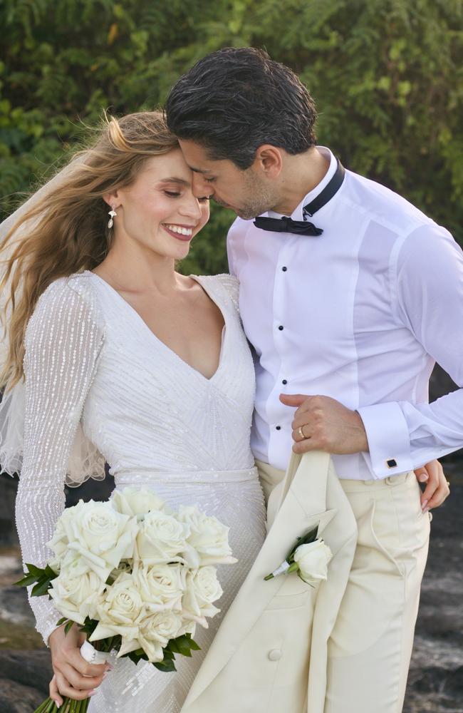 Queensland Ballet dancer Sophie Zoricic and her husband Nathan Scicluna on their wedding day. Picture: Edward Pope