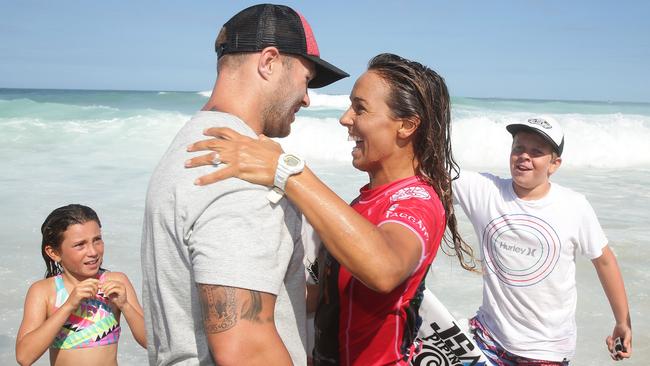 Fitzgibbons and Merrin, with both being professional athletes, understand what the other is going through. Pic Brett Costello