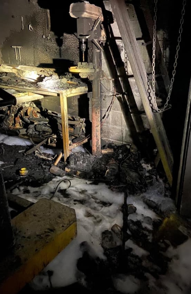 A blaze has destroyed part of the Stihl Shop Nambour overnight. Picture: Contributed