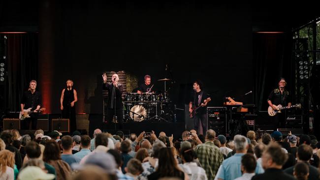 Midnight Oil at the opening concert of its final tour, held at Mona Foma in Launceston on Sunday. Picture: Jesse Hunniford