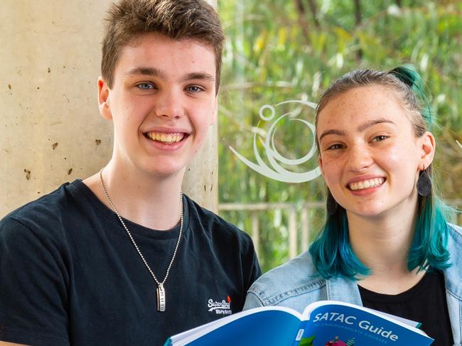 CAREERS: Australian Science and Mathematics School students Caleb Miller, left, and Sam Fletcher, right. Picture: John Kruger