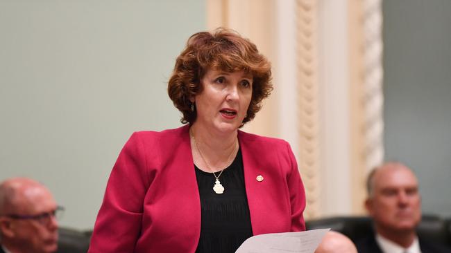 Member for Maroochydore Fiona Simpson speaks during Question Time at Parliament House. Picture: Dan Peled