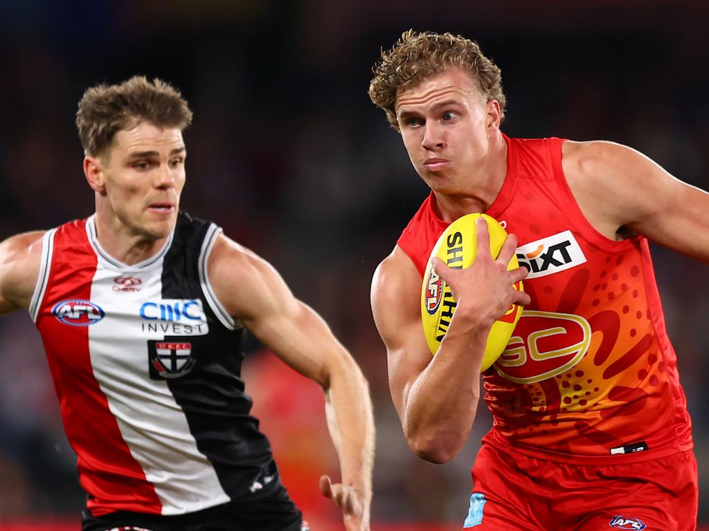 Jed Walter (R) is one of four Gold Coast Academy players taken by the Suns in last year’s first round. Picture: Graham Denholm/Getty Images