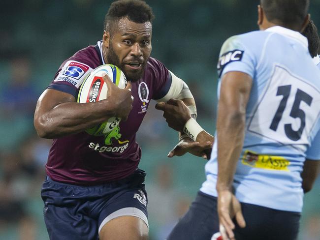 Samu Kerevi of the Reds during the Round 4 Super Rugby match between the NSW Waratahs and the Queensland Reds at the SCG in Sydney, Saturday, March 9, 2019. (AAP Image/Craig Golding) NO ARCHIVING, EDITORIAL USE ONLY