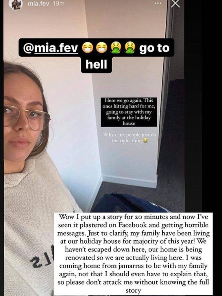 Mia Fevola calls out online abuse.