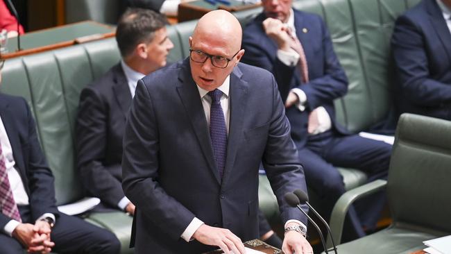 The Liberals’ epic 2022 election disaster has left Peter Dutton with the task of trying to construct a win from so far back that success would reduce Scott Morrison’s 2019 miracle election to a biblical footnote. Picture: Martin Ollman/NewsWire