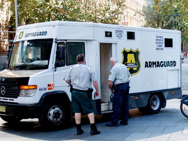 SYDNEY, AUSTRALIA - NewsWire Photos MARCH 26, 2024: General vision of an Armaguard truck in the CBD on Tuesday. Picture: NCA NewsWire / Nikki Short