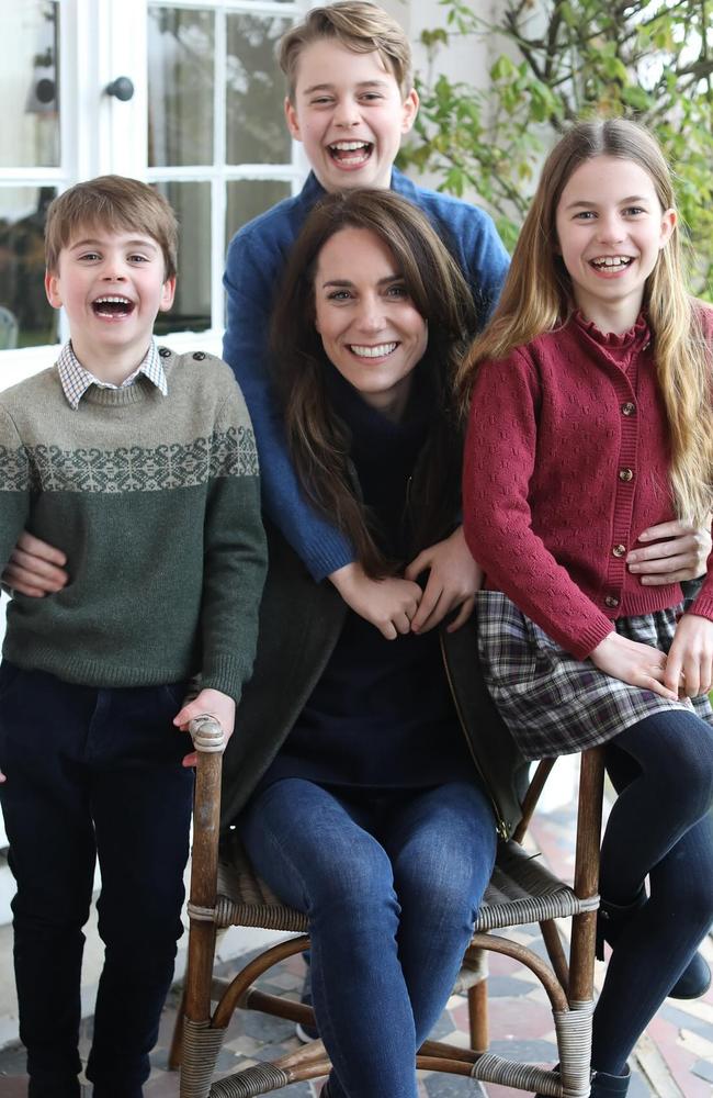 The photoshopped Mother’s Day image of Kate Middleton the Princess of Wales, Prince George, Princess Charlotte and Prince Louis. Picture: Kensington Palace/Instagram