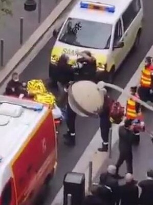 Emergency services attend to a victim of a terror attack in Nice. Picture: Twitter