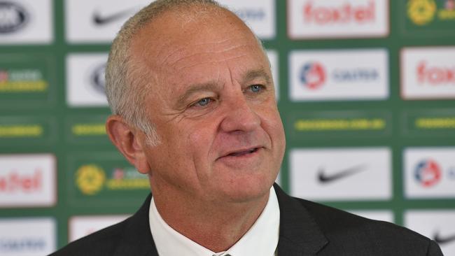 Socceroos Head Coach Graham Arnold is seen during a press conference in Sydney, Thursday, December 20, 2018. The Socceroos will name Australia's 23-player squad for the AFC Asian Cup UAE 2019. (AAP Image/Brendan Esposito) NO ARCHIVING