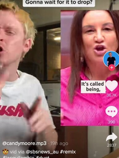 Dance remixes of Ms Lambie’s speech are all over TikTok.